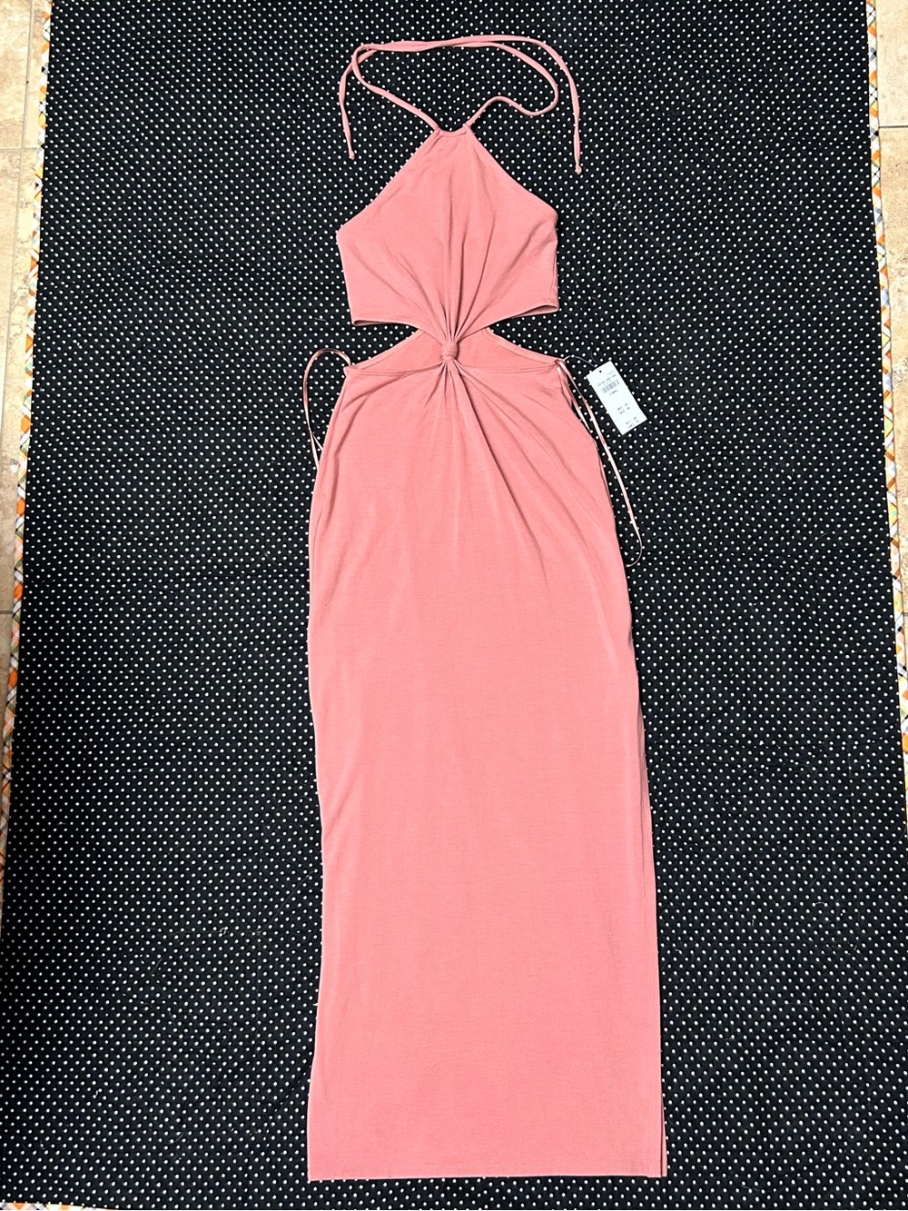 Abercrombie & Fitch Dusty Rose Halter Cutout Maxi Dress